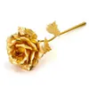 Dekorativa blommor kransar som blommar lackerad 24k guldpläterad ros födelsedags Alla hjärtans jubileumsgåva med souvenirväska falskt