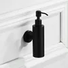 Liquid Soap Dispenser Black Painting Modern 304 Stainless Steel Square Base Wall Mount Bathroom Hardware SetLiquid