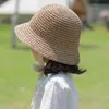 أزياء الدانتيل القبعة الصيفية قش القوس فتاة شاطئ الأطفال أطفال بنما الأميرة وقبعات للأطفال 1pc 220630