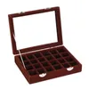 24 Grids Black Rose Red Velvet Jewelry Box Rings Earrings Necklaces Makeup Holder Case Organizer Women Jewelery Storage 220812
