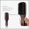 Other Home Garden Wood Handle Boar Bristle Cleaning Brush Hairdressing Men Beard Anti Static Barber Hair St Dh2Ie