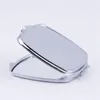 DIY Make Up Mirror 2 Face Sublimation Blank Plated Aluminum Sheet Girl Gift Cosmetic Metal Compact Gift Mirrors Home Women Men