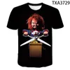 Herr t-shirts sommarbrud av chucky 3d tryckt t-shirt det clown rund hals t shirt harajuku män/kvinnor skjortor rolig design t-shirtmen's