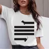 ダックスフンドパグテッケル面白いTシャツ女性