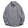 Ebaihui Striped с длинным рукавом рубашка для человека моды контрастность отворота верхняя пара рубашки повседневный комфорт простой кардиган синяя блузка