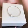 Women 925 Sterling Silver Bangle Fit Pandora Beads Charms Luxury Jewelry Designer Bracelet with logo Original Box