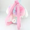 Creative Long Ear Rabbit Rainbow Stuffed Plush Backpack Big Eye Squint Lolita Design Kids Out Holiday Toy Soft Birthday Gift Who8155423