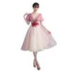Chinese stijl Casual jurk vrouwen elegante jurk lange avondjurken vrouwelijke vestido korte mouw a-line prom raad