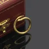 Bagues à ongles en or bague amant bague bijoux en diamant 316 acier au titane femmes hommes classique ressort de palme mini bijoux de luxe 18k accessoires de mode cadeau de mariage