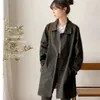 Printemps Casaco Feminino Trench manteau femmes coupe-vent en vrac manteau femme noir mi-long Cardigan vêtements d'extérieur femme L220812