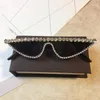 Sonnenbrille Frauen Brillen Metalljuwel mit Strass Dekoration Katzen Augen Vintage -Töne Oculos