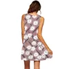 Oneck Sleeve Aline Dress Chrysanthemum 3D Digital Printing Fashion Dress Women Beach Holiday Sundress Ladies Slim Dress 220601