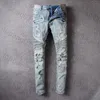 Jeans jeans motociclista motociclista in difficoltà Jean rock skinny slim fod hole lettera di alta qualità marca hip hop pantaloni di denim 21ss