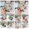 Classic High Heel G Sandals Party Fashion 100% Leather Women Dance Shoe Designer Sexy Heels Suede Women Metal Belt Buckle Chunky Woman Shoes Large Size 35-42