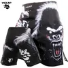 Survêtements pour hommes Monkey Mma Shorts Muay Thai Boxe Pantalones Noir ANGRY Kick Boxeo Sanda Broderie Fighting Gym TrunkMen's