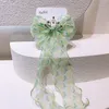 Nuovi bambini Cute Beautiful Long Streamer Mesh Bow Hairpin Temperament Sweet Girl Princess Crown Barrettes Accessori per capelli