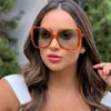 Lunettes de soleil de luxe uniques femmes hommes Orange carré lunettes de soleil femme grandes nuances lunettes Oculos UV400