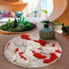 Carpets Nordic Style Abstract Patten 3D Pattern Handmade 60% Wool Rug Pastoral Round Shaped Decoration Art Carpet