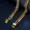 Łańcuchy Omkaiming Titanium Steel Miami Cuban Naszyjnik Design Kobiety mężczyźni złoto/srebrny link Choker łańcuch hip -hop biżuteria