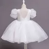 2021 Elegant Baby Girls Puff Sleeve Princess Dresses Wedding Birthday Evening Party Costume Kids Bridesmaids Infantil Vestidos G220518