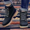 Coturno Black High Top Boots Boots Кожаные зимние снежные мужчины водонепроницаемые с теплыми лесоматериалами для ботинок для ботинок.