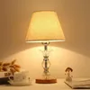 Table Lamps Modern Simple Linen Lampshade Study Bedroom Bedside Lamp Desk European Fashion LED Crystal E27