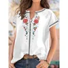 Camicette da donna Camicette Camicetta bianca da donna Manica corta in pizzo Vintage Scava fuori Top Donna Ufficio Elegante Donna Casual Estate Primavera TopW