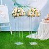 Dekoration bröllopsdekorationer Backdrop Frame Wedding Centerpieces Stands Flower Arrangement Clear Vase Crystal Cake Stand Candle Holder Make213