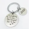 Keychains Doradeer Aloy Key Chain Men Dad Everything Iam Holder Letter Creative Color Ring Pending para Father Day Gifts Enek22