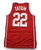 Benutzerdefinierte Jayson Tatum #22 Basketballtrikot Chaminade College Vorbereitungsschultrikots Herren genäht Rot Jeder Name Nummer XXS-6XL Top-Qualität