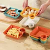 Household Sundries Large dumpling plate with vinegar plate PP divided plates Japanese tableware square dumpling tray