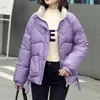 Новые зимние женщины Parkas Fashion Short Down Cotton Jacket Coats теплый на молнии на молнии Parka Pocket Stand Shiny Coat 200928