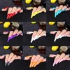 False Nails Bright Long Ballerina Tips Colorful Coffin Full Cover Fake With Press Glue Artificial Nail Art Decor