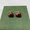 Cute Strawberry Double Letter Earrings Simple Charm Women Studs Temperament Strawberry Eardrops Party Jewelry Wholesale