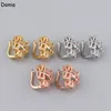 Donia jewelry luxury stud European and American fashion leopard titanium steel micro-inlaid zircon three-color creative designer earrings with box