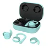 Bluetooth 5.1 Auricolare Cuffie Gancio per l'orecchio Sport Impermeabile Corsa In-Ear Auricolare wireless Scatola di ricarica Colorato Musica Stereo Tappi per le orecchie in silicone Bassi Accoppiamento automatico