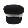 Chaîne d'automne de printemps Cotton Military Hat pour femmes Femme plate Cap Salior Hat Girl Girl Ladies Travel Berets Black Paints Cap J220722