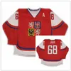 THR RARE Vintage # 68 Jaromir Jagr République Tchèque Équipe nationale Hockey Jersey personnalisée Toute nom et numéro