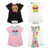 Fashion-Girl's jurken Baby Girl Summer Cleren Kids voor meisjes feestjurkpatroon fopspeen 3 kleuren