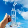 13 inch scientific glass bong hookah high quality thick double crown smoking water pipes big dab rigs