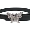 Cintos Luxuy shinestone Big Butterfly Buckle Women Microfiber Wide Cummerbunds High QualityBels Fred22