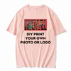 고품질 티셔츠 인쇄 남성용 여성용 Tshirts 인쇄 여성 커스텀 T 셔츠 인쇄 P O 짧은 슬리브 면화 여름 캐주얼 탑 220616