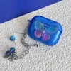 3D Cute Butterfly Funda dla Airpods Pro Case miękkie jasne poduszki na słuchawki pokrywa Air Pods 1 2 3 etui wisiorek łańcuszek z pereł