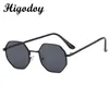 Higodoy Polygon Men Vintage Octagon Metal Solglasögon för kvinnor Luxury Sun Glasses Ladies Gafas 220629