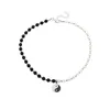 Hänge halsband kvinnor herr halsband runda pärlpärlor yin yang taichi rostfritt stål kedja unisex par smycken present