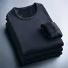 秋冬メンズサーマルTシャツソフトベルベット厚い長袖Tシャツ男性ブラックホワイトスリムフィットプラスサイズ5xl Tシャツホム220408
