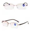 Erkekler Rimless okuma gözlükleri Bifocal çok yakın mavi ışık büyütme kadınlar presbyopic gözlükler253y7608030