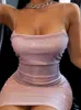 Mini abito moda donna con cinturino per spaghetti slip sexy aderente aderente con paillettes corto 220527