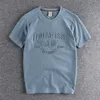 Summer Short Sleeve O-Neck 3D Letter Tryckt T-shirt Men mode Retro Pure Cotton Washed Old Loose Couples Casual Tops 220713