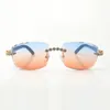 Buquet Blue Diamond Okulary przeciwsłoneczne 3524015 z naturalnymi niebieskimi drewnianymi nogami i soczewkami wyciętymi 58 mm9798068